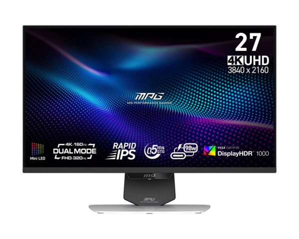 Màn hình MSI MPG 274URDFW E16M (27 inch, UHD, Mini-LED, Dual Mode 160Hz–320Hz, 0.5ms)