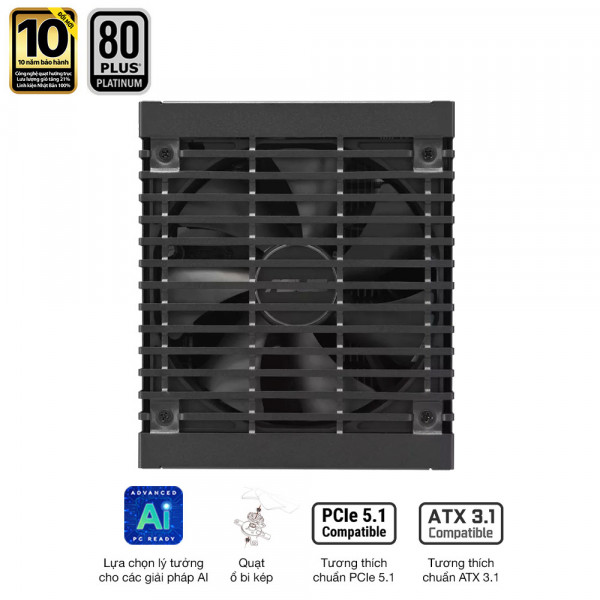 Nguồn ASUS PRO WORKSTATION 3000P (3000W, ATX 3.1, PCIe 5.0, 80 Plus Platinum, Full Modular, Range 200-240VAC, Bảo hành 10 năm)