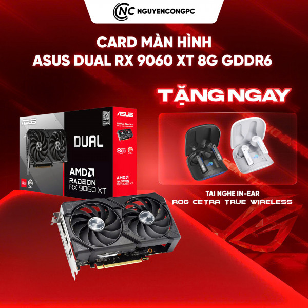 Card Màn Hình Asus Dual Radeon RX 9060 XT 8G GDDR6 (DUAL-RX9060XT-8G)