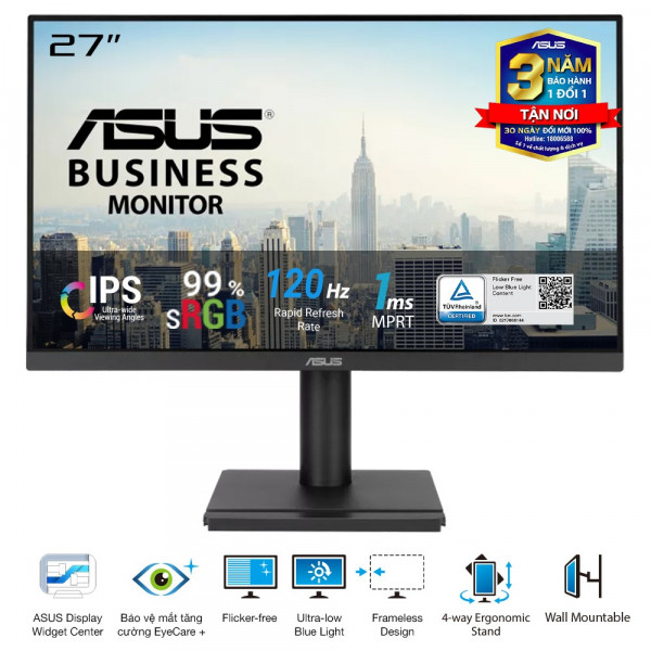 Màn hình ASUS VA279QGS (27 inch, IPS, FHD, 120Hz, 1ms, Speaker)