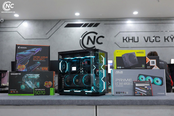 Bộ PC Gaming Ryzen 7 9800X3D, RAM 32GB, RTX 5070