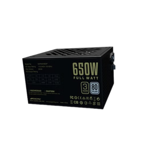 Nguồn máy tính OCPC 650W ENERGIA WH650W (80 Plus White, Full Range)
