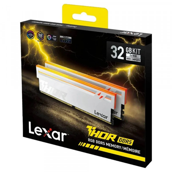 RAM Lexar Thor RGB Gen II White 32GB (2x16GB) DDR5 6000MHz (LD5U16G60C38SV-RGD)