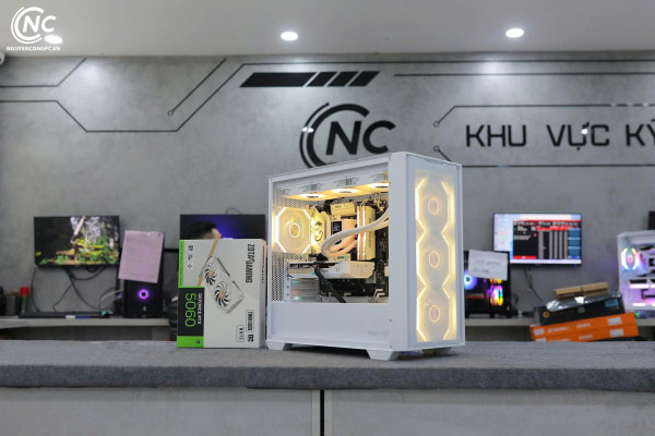 Bộ PC Gaming Core i5-14600KF, RAM 16GB, RTX 5060 OC 8GB White