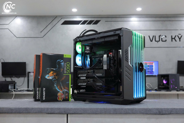 Bộ PC AI AMD Ryzen Threadripper PRO 9985WX, 256GB RAM DDR5, Dual VGA RTX 5090 32G