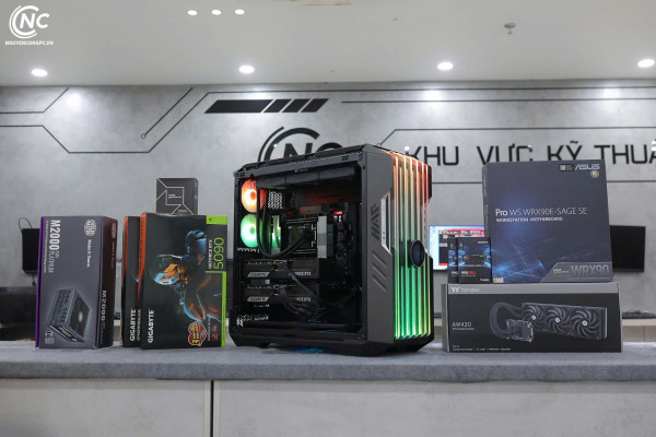 Bộ PC AI AMD Ryzen Threadripper PRO 9985WX, 256GB RAM DDR5, Dual VGA RTX 5090 32G