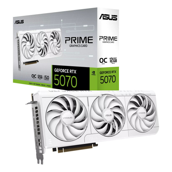 Card Màn Hình ASUS PRIME RTX 5070 White OC Edition 12GB GDDR7 (PRIME-RTX5070-O12G-WHITE)