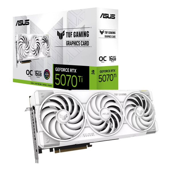 Card Màn Hình ASUS TUF Gaming GeForce RTX 5070 Ti 16GB GDDR7 White OC Edition (TUF-RTX5070Ti-O16G-WHITE-GAMING)
