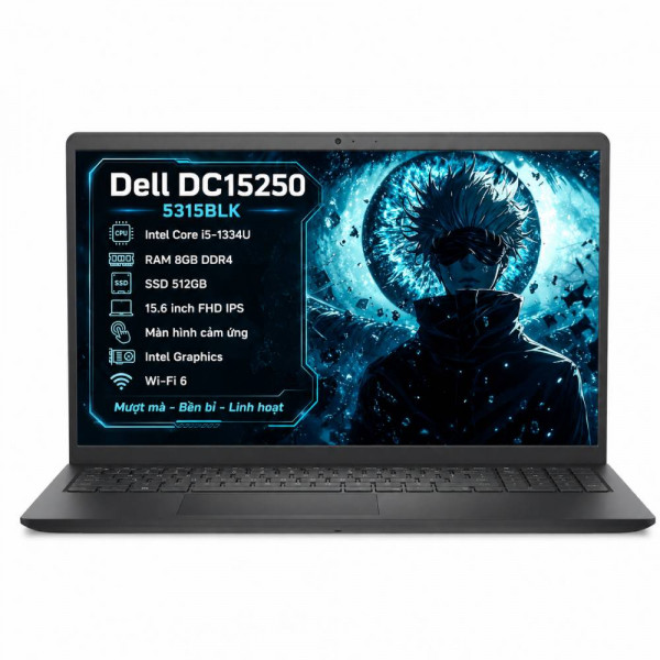 Laptop Dell DC15250 (Core i5-1334U, 8GB RAM, 512GB SSD, 15.6 inch FHD Cảm ứng, DC15250-5315BLK) NK Fullvat