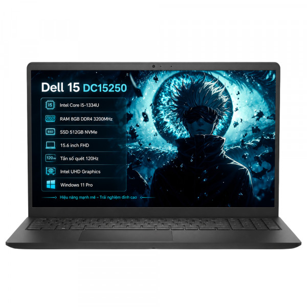 Laptop Dell DC15250 (Core i5-1334U, 8GB RAM, 512GB SSD, 15.6 inch FHD Cảm ứng, DC15250-5315BLK) NK Fullvat