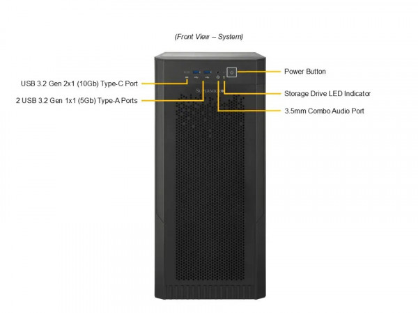 Bộ máy chủ Supermicro VFG-AS-531AW-TC-467 (AMD Ryzen Threadripper 9960X, 16GB DDR5 ECC, SSD 240GB)