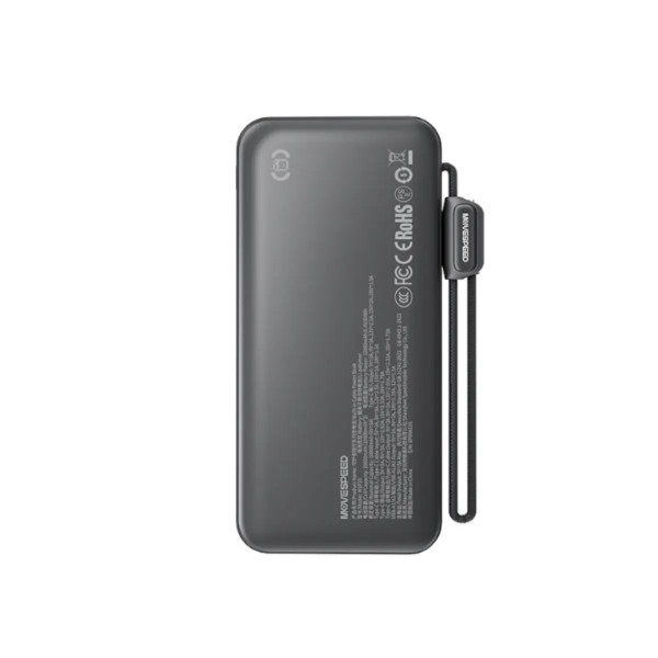 Sạc dự phòng Movespeed MSP19 (10000mAh, 22.5W, Màn hình LED, Tích hợp Type-C, Màu đen)