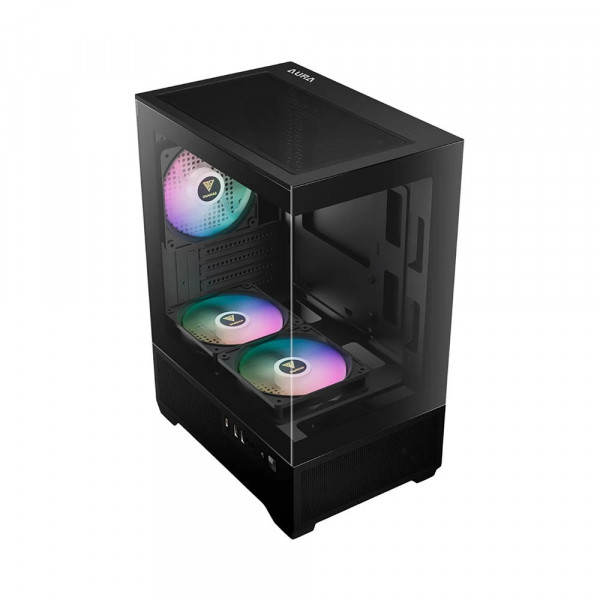 Vỏ case Gamdias Aura GC9M Elite ARGB (M-ATX, 3 Fan ARGB, Màu đen)