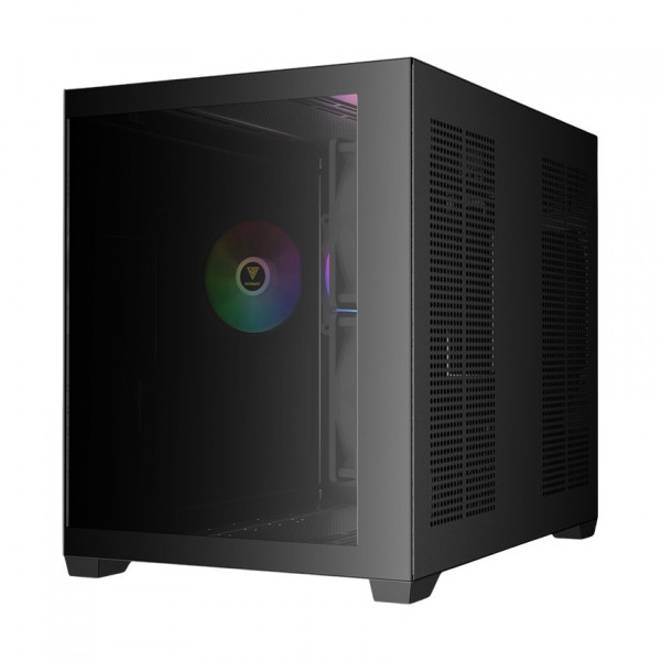 Vỏ case Gamdias GC10M V2 ARGB (M-ATX, 3 Fan ARGB, Màu đen)