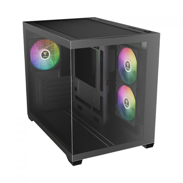 Vỏ case Gamdias GC10M V2 ARGB (M-ATX, 3 Fan ARGB, Màu đen)