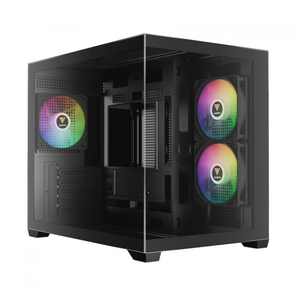 Vỏ case Gamdias GC10M V2 ARGB (M-ATX, 3 Fan ARGB, Màu đen)