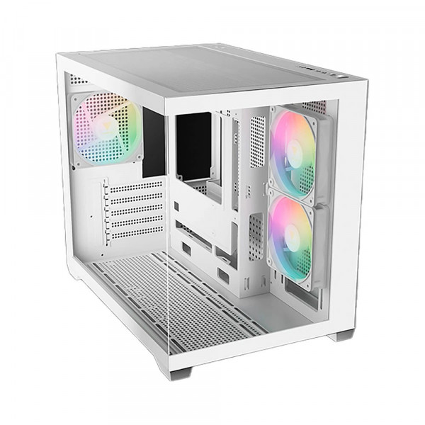 Vỏ case Gamdias GC10M V2 ARGB (M-ATX, 3 Fan ARGB, Màu trắng)