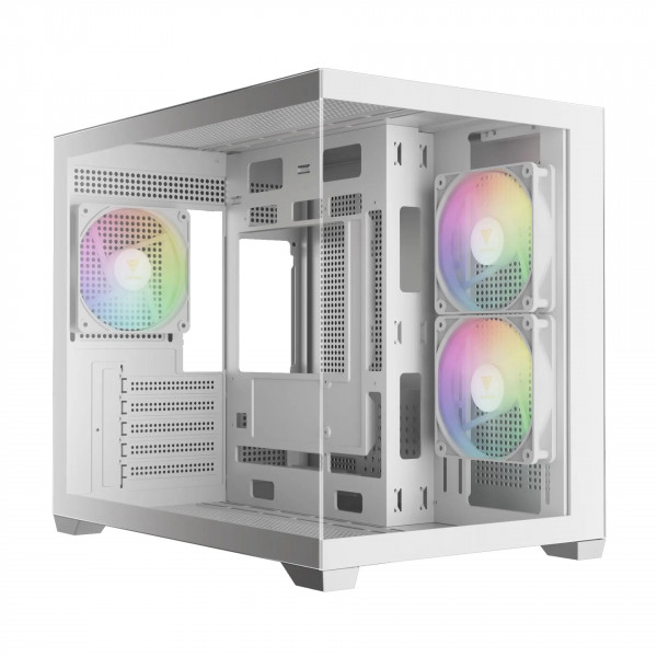 Vỏ case Gamdias GC10M V2 ARGB (M-ATX, 3 Fan ARGB, Màu trắng)