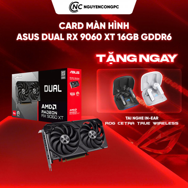 Card màn hình ASUS Dual Radeon RX 9060 XT 16GB GDDR6