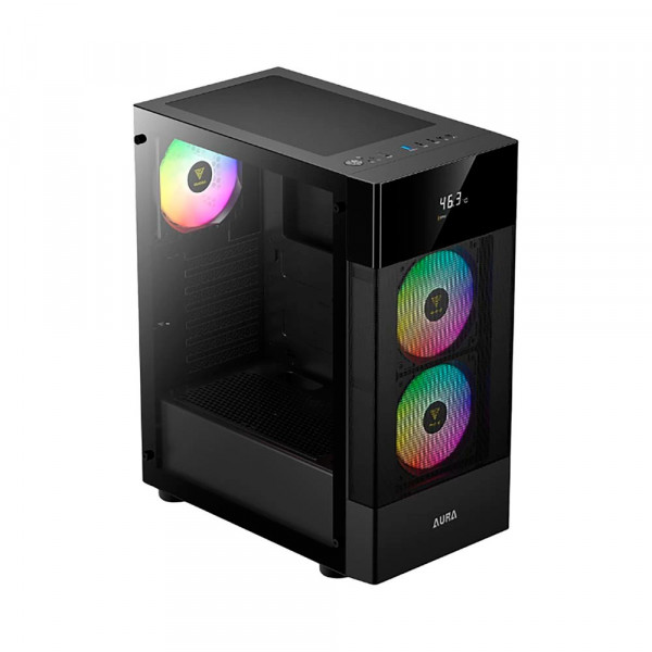 Vỏ case Gamdias AURA GC5 (3 Fan ARGB, Màn LED, Black)
