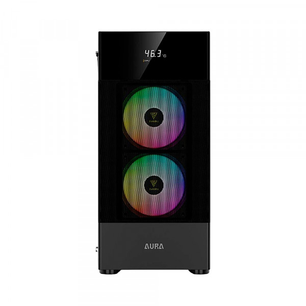 Vỏ case Gamdias AURA GC5 (3 Fan ARGB, Màn LED, Black)