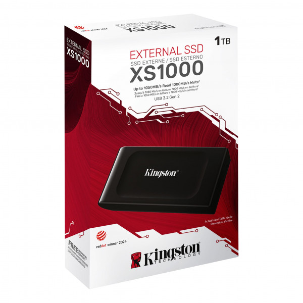 SSD Kingston XS1000 1TB (1000GB) USB 3.2 Gen 2 1050MB/s (Đen) (SXS1000/1000GA)