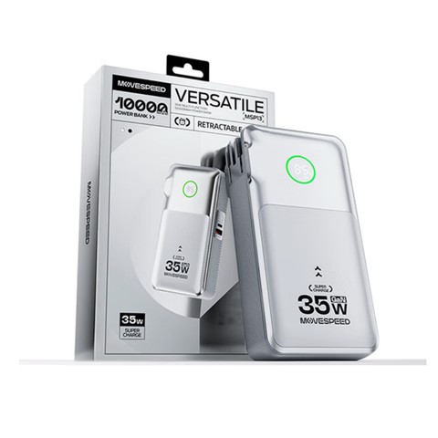 Củ sạc kiêm sạc dự phòng Movespeed MSP13 (3-in-1, 35W, 10000mAh)