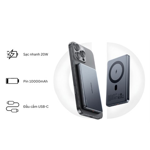 Sạc dự phòng từ tính Movespeed W10 10000mAh (20W, Yellow)