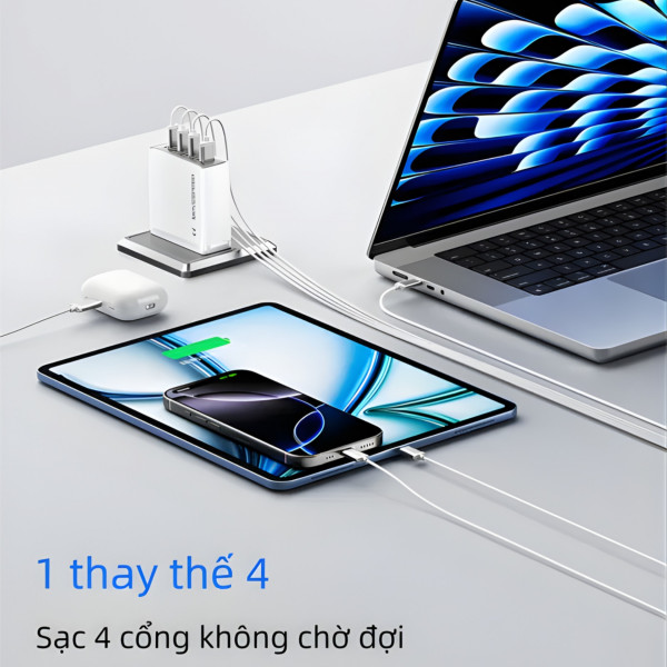 Củ sạc nhanh Movespeed G107 140W Super GaN (White)