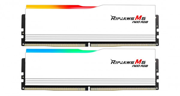 RAM G.Skill Ripjaws M5 Neo RGB 64GB DDR5 6000MHz (2x32GB, CL36, White, F5-6000J3636F32GX2-RM5NRW)