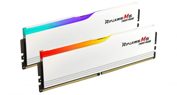 RAM G.Skill Ripjaws M5 Neo RGB 64GB DDR5 6000MHz (2x32GB, CL36, White, F5-6000J3636F32GX2-RM5NRW)