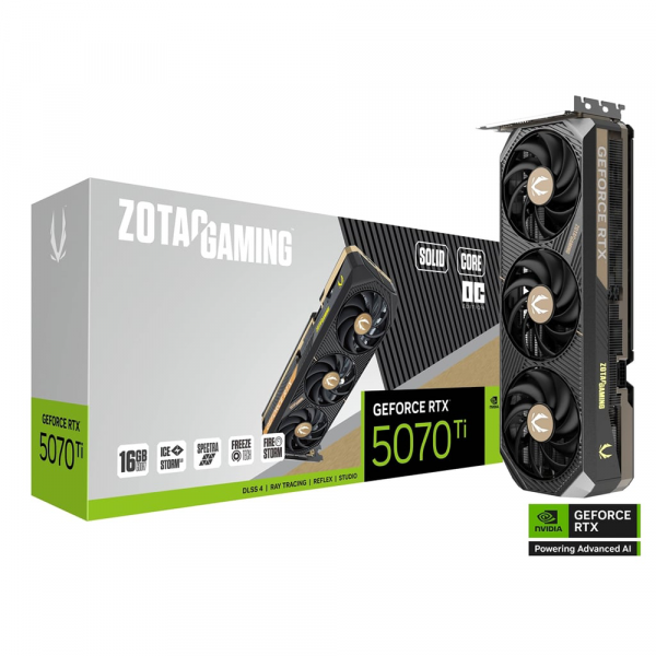 Card màn hình ZOTAC GAMING GeForce RTX 5070 Ti 16GB SOLID CORE OC (GDDR7, 256-bit)