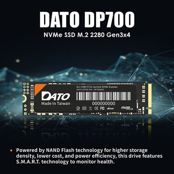 Ổ cứng SSD DATO DP700 512GB NVMe PCIe 3.0 x4 (M.2 2280)