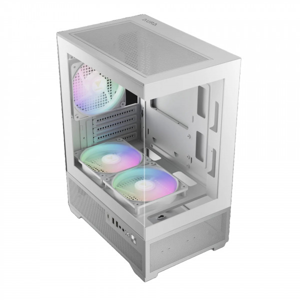 Vỏ case Gamdias Aura GC9M Elite ARGB (M - ATX, White, 3 Fan ARGB)