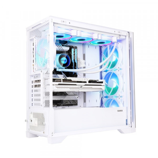 Vỏ case SAMA 4502 (ATX, White, 3 Fan ARGB)