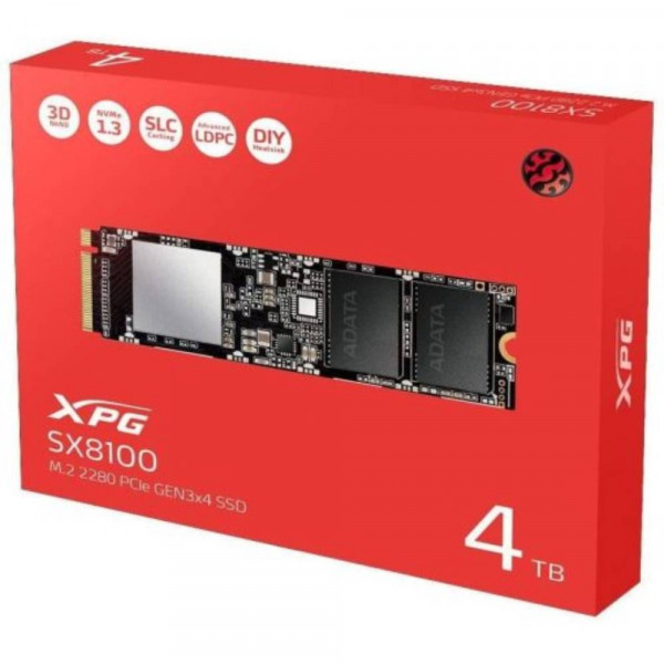 Ổ cứng SSD ADATA XPG SX8100 4TB NVMe PCIe Gen3 x4 (M.2 2280, ASX8100NP-4TT-C)