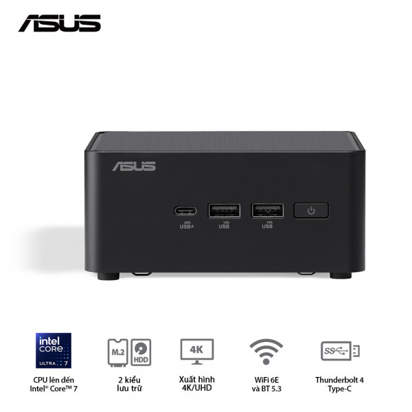 Bộ PC Mini Intel Asus NUC 14 PRO Tall (U5- 125H/ 2xNVMe, SATA/ 2x HDMI 2.1/2x Thunderbolt/ VESA MOUNT)