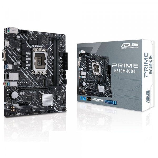 Bo mạch chủ ASUS Prime H610M-K D4-CSM (Intel H610, LGA1700, mATX, DDR4)