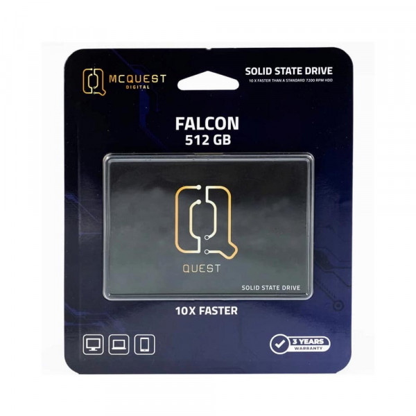 Ổ Cứng SSD McQuest FALCON-512GB (SATA3/ 2.5Inch/ 550MB/s/ 450MB/s)
