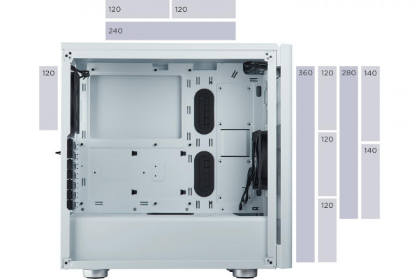 Case Corsair Carbide Series 275R Tempered Glass Mid-Tower Gaming White