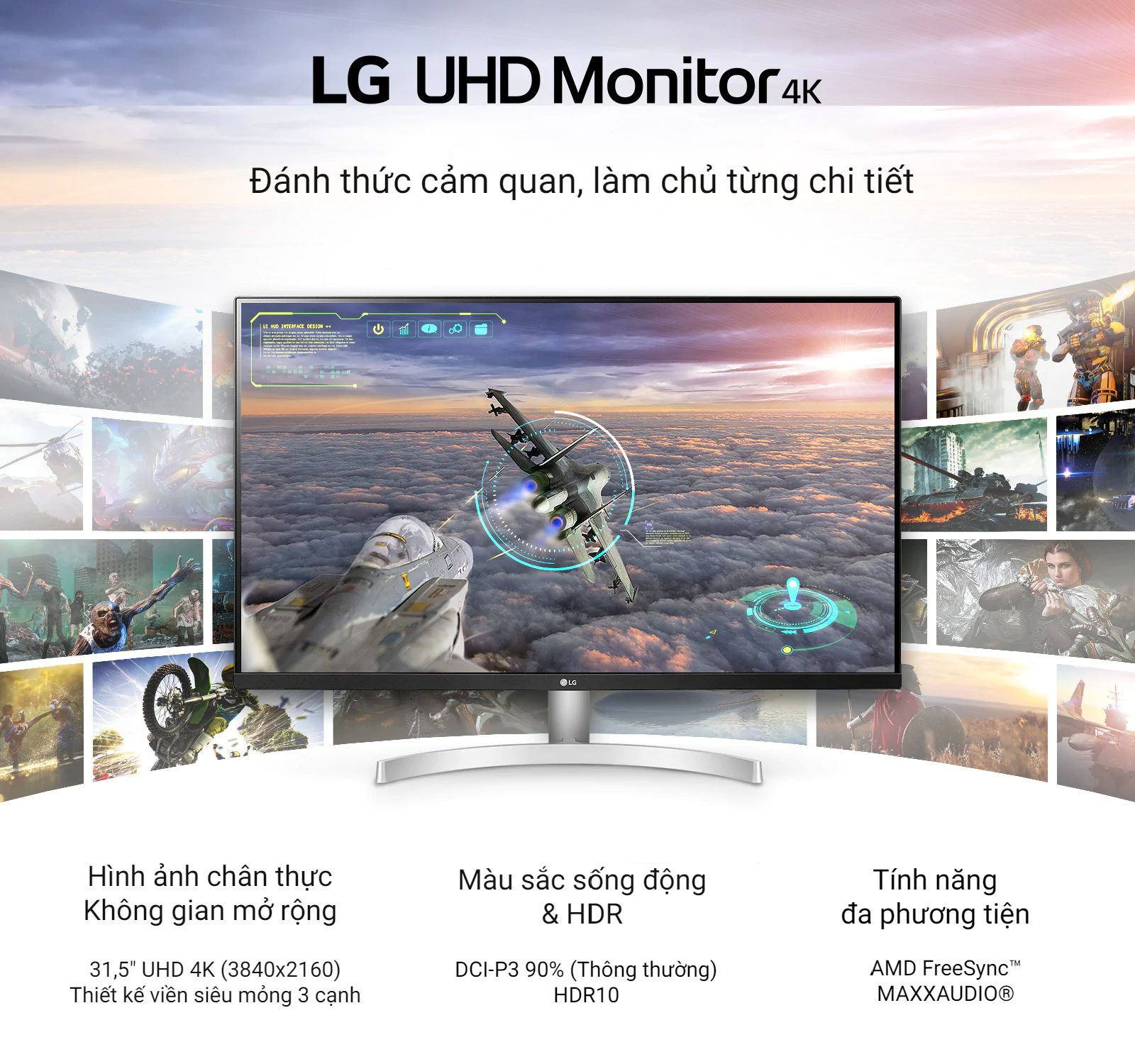 Màn hình LG 32UN500-B (31.5inch/VA/4K/HDR/FreeSync/Loa-5W)
