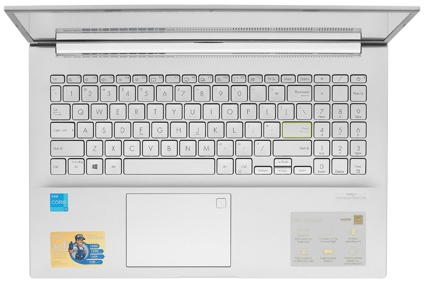Bàn phím kích cỡ đầy đủ trên Vivobook A515EA-BQ489T