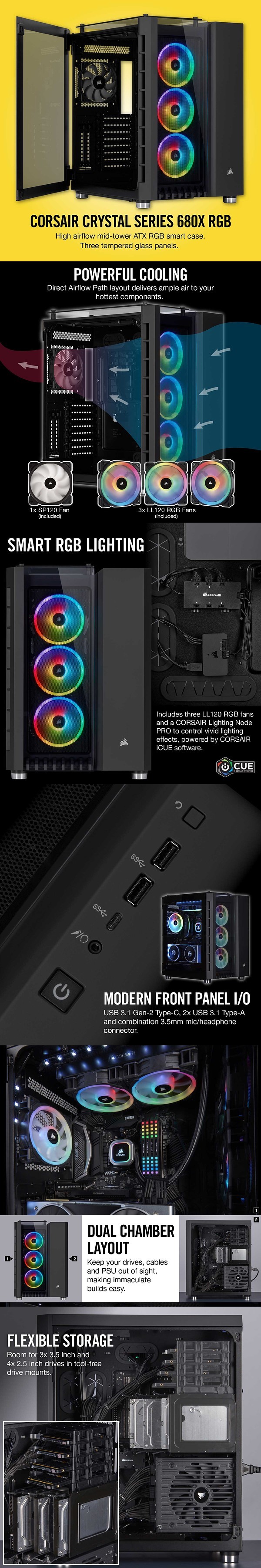 Corsair Crystal 680X RGB Airflow Black
