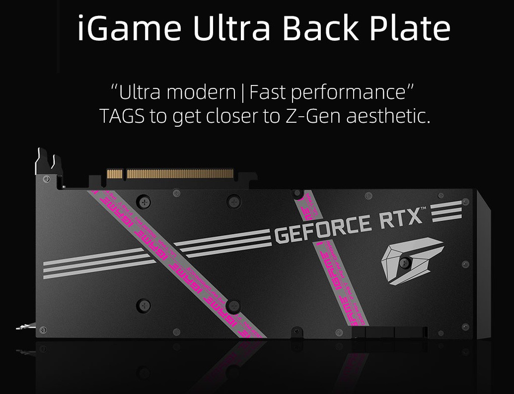 Colorful iGame RTX 3080 Ultra OC 10G-V back plate