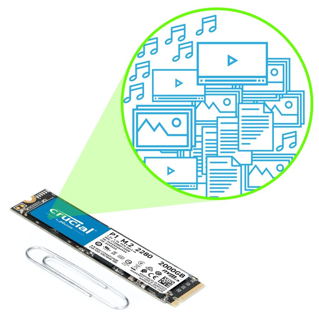 SSD Crucial P1 1TB NVMe đem đến không gian tải và lưu trữ