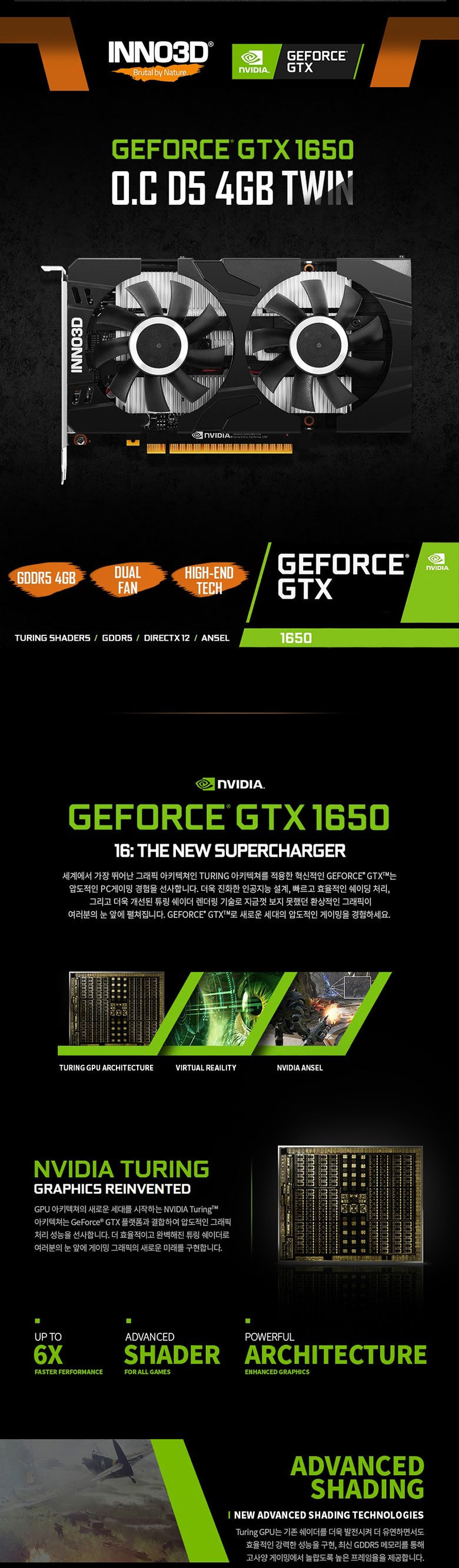 Card màn hình INNO3D GTX 1650 X2 OC 4GB