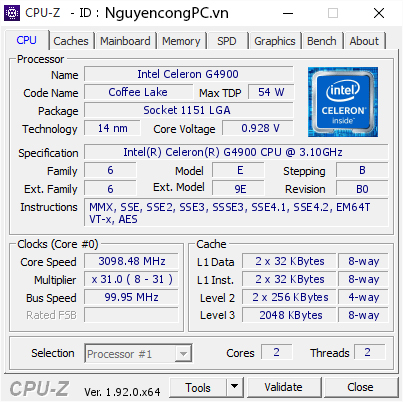 CPU Intel Celeron G4900
