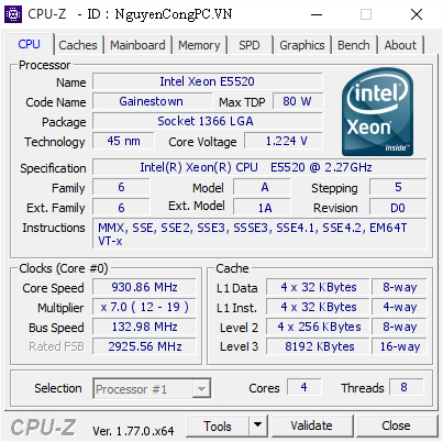 CPU Intel Xeon E5520