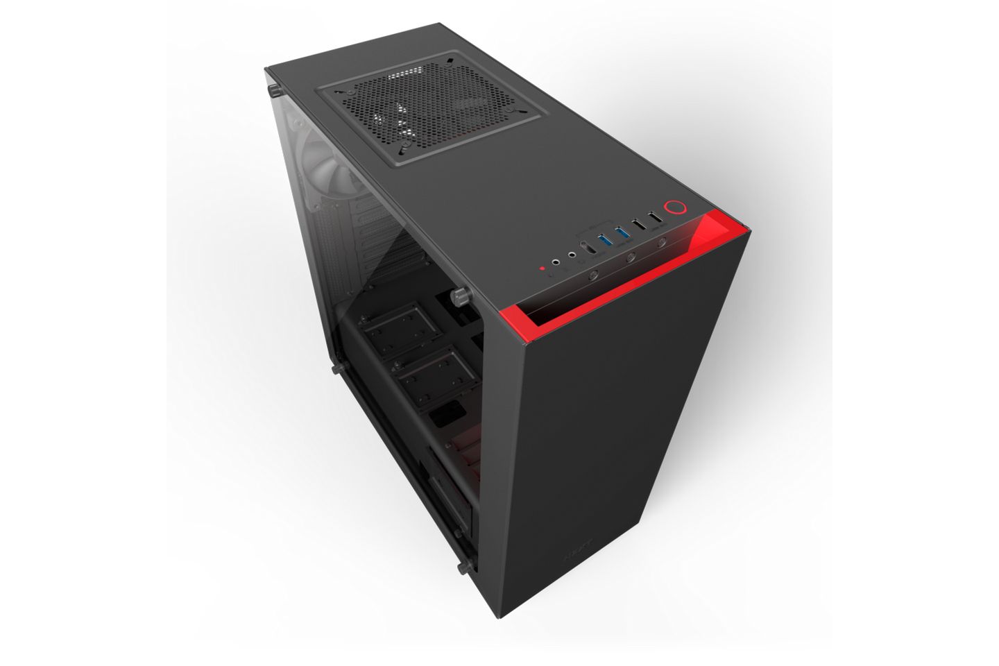 Vỏ case máy tính NZXT S340 Elite Matte Black/Red Mid Tower