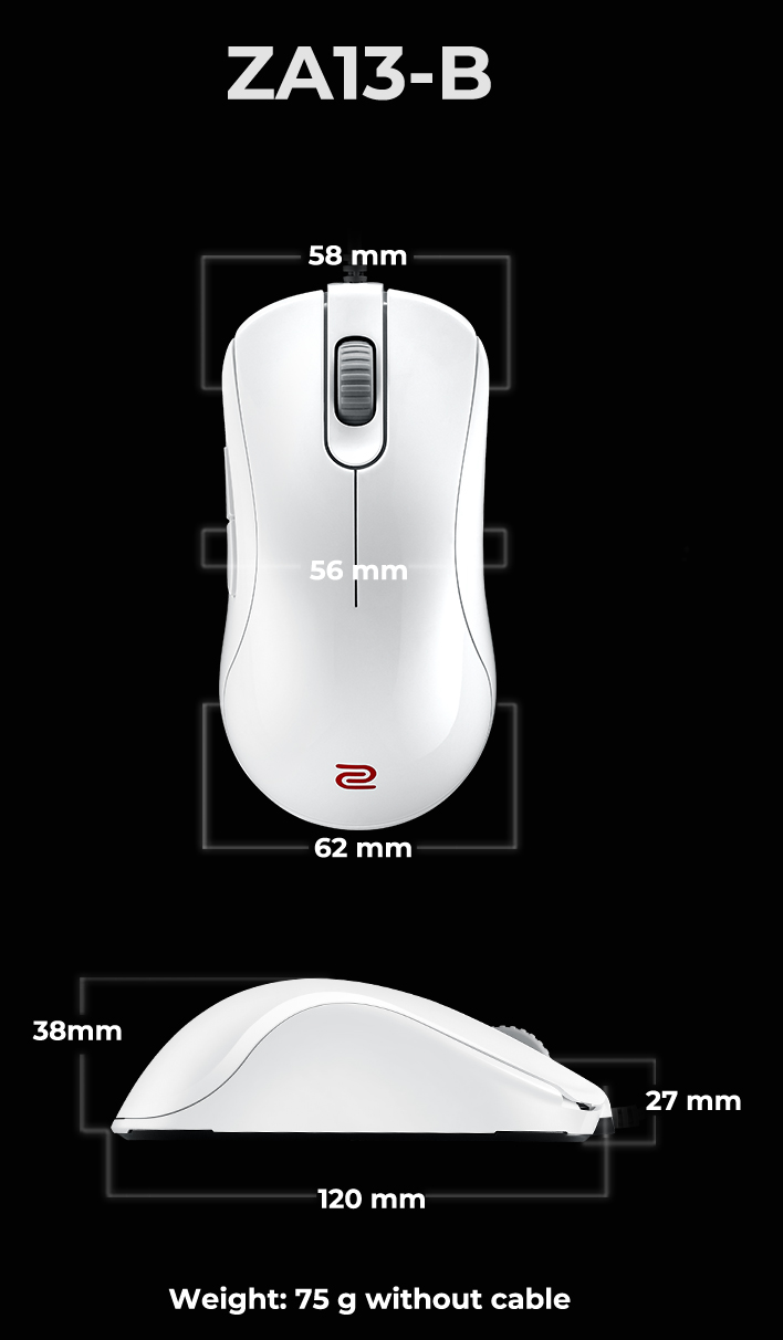 Kích thước Zowie ZA13-B White